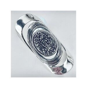 NWT Gorgeous 7 Made in Israel .925 Sterling Silver Orbits Sparkle Long Oval Ring